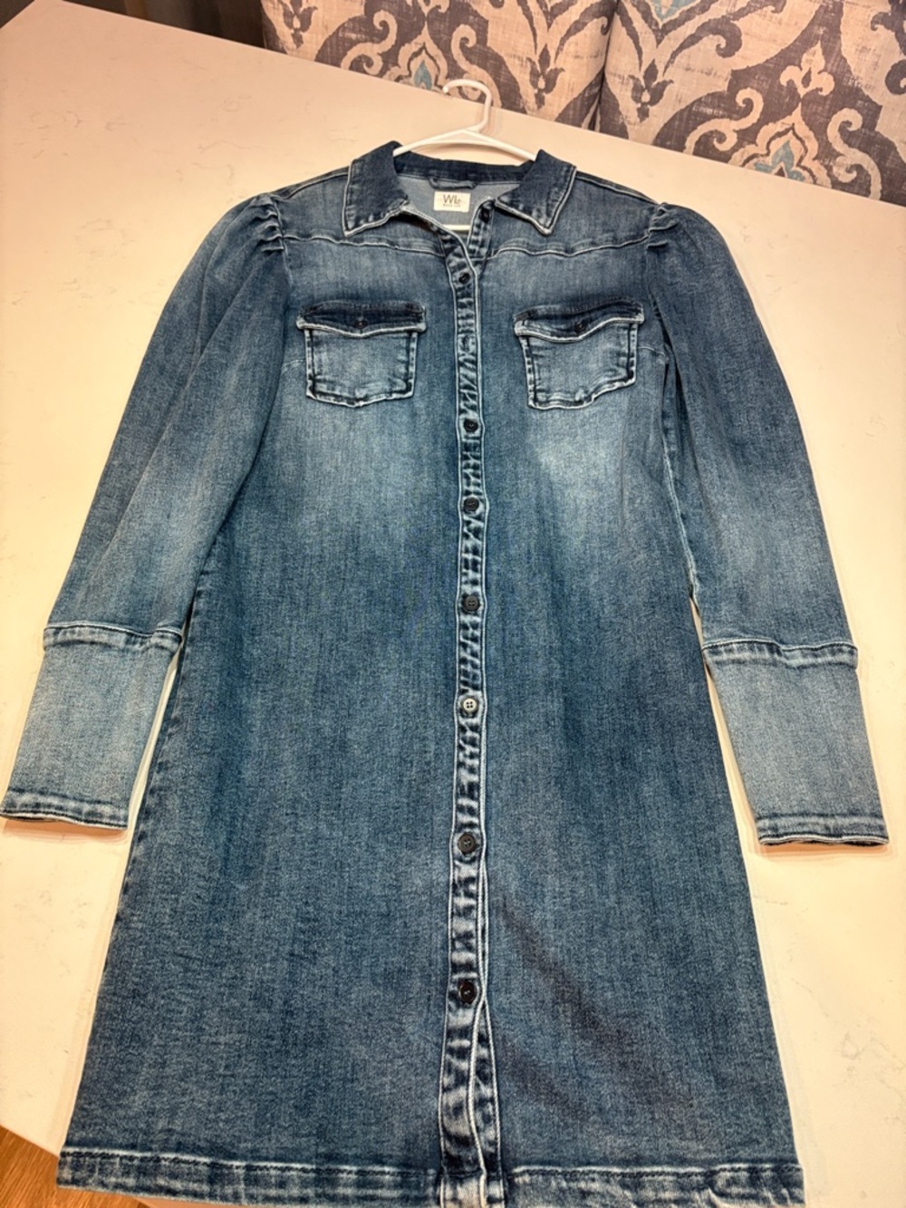 Wit & Wisdom Blue Denim Long Sleeve Shirt Dress